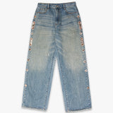 SNAKESKIN EMBELLISHED JEANS
