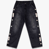 16 O.Z. EMBELLISHED DOUBLE KNEE JEANS