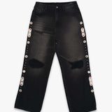 15 O.Z. BAGGY EMBELLISHED JEANS