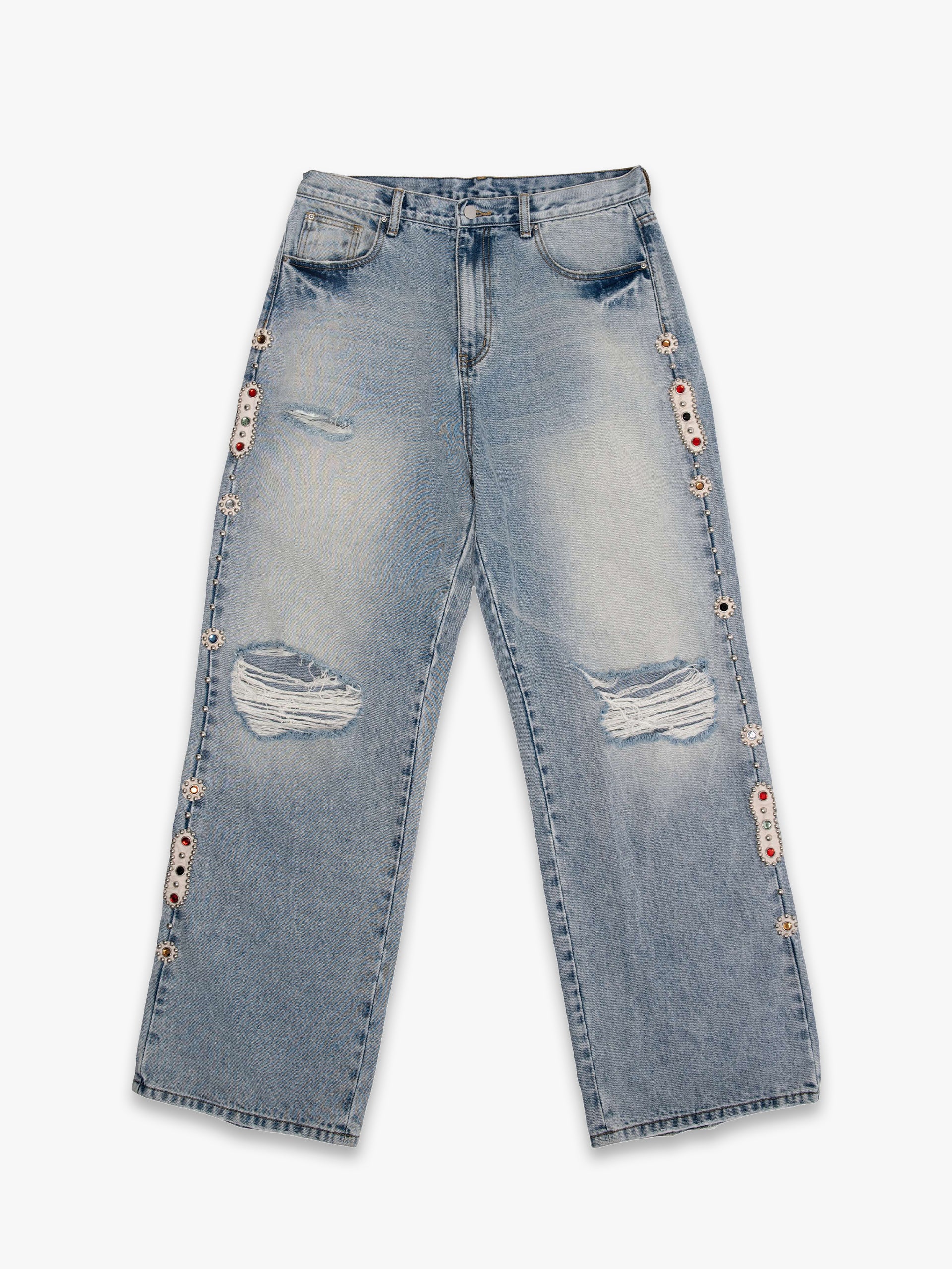 15 O.Z. BAGGY EMBELLISHED JEANS