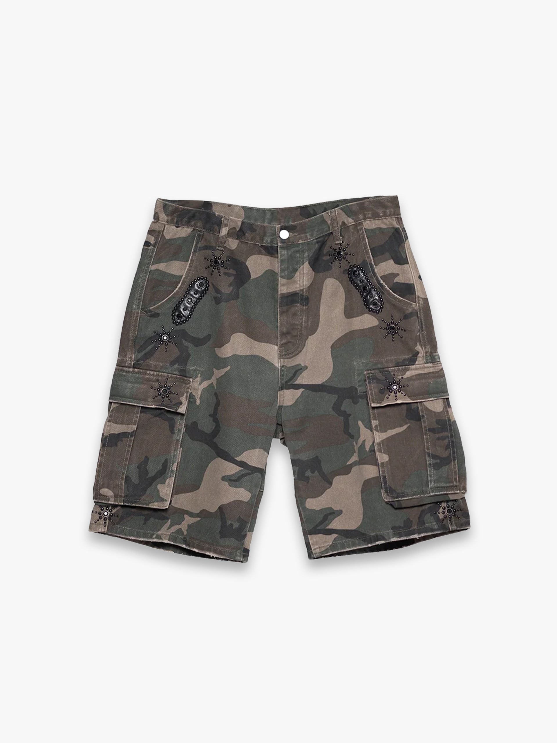 CAMO EMBELLISHED CARGO SHORTS