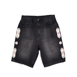 RHINESTONE EMBELLISHED DENIM SHORTS