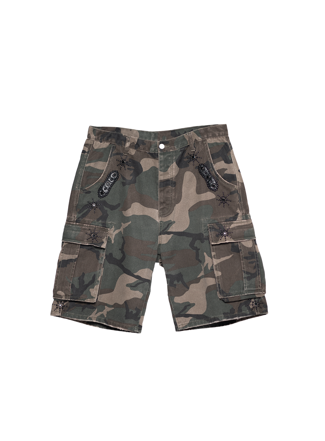 CAMO EMBELLISHED CARGO SHORTS