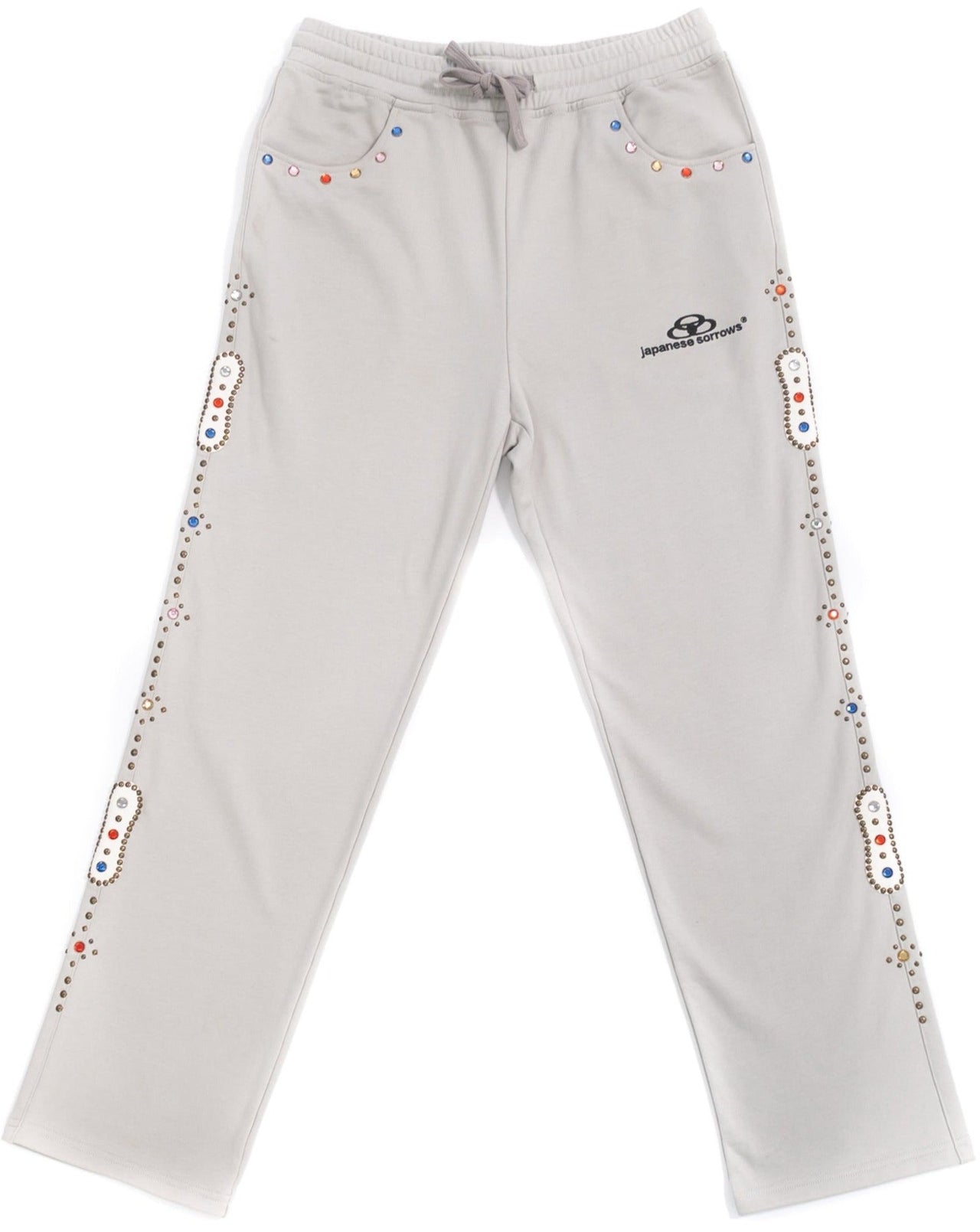 Baggy Embellished Sweatpants in bone