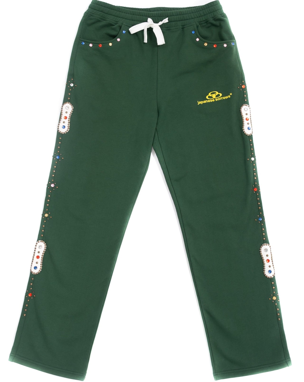 Baggy Embellished Sweatpants in green