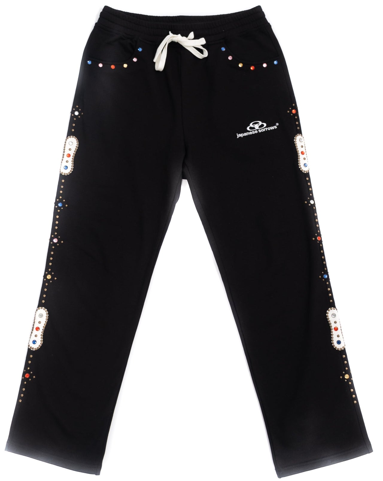 Baggy Embellished Sweatpants in black