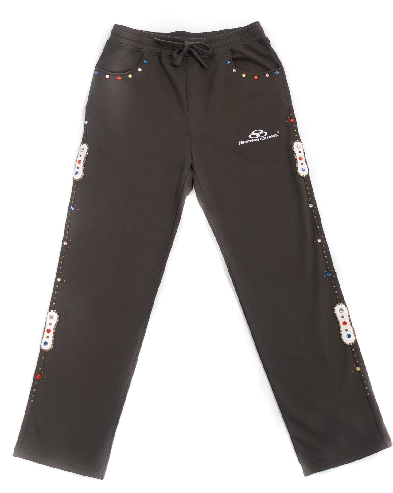 Baggy Embellished Sweatpants in dark grey