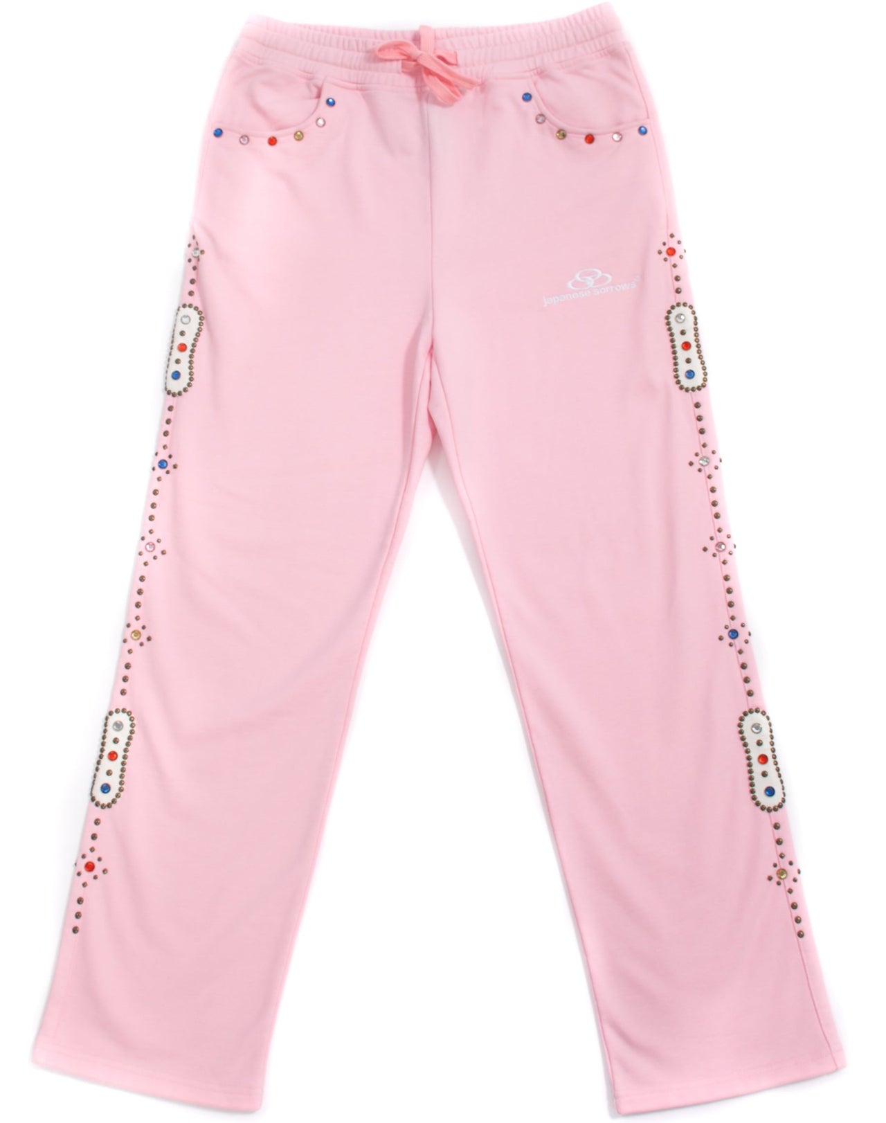 Baggy Embellished Sweatpants in pink