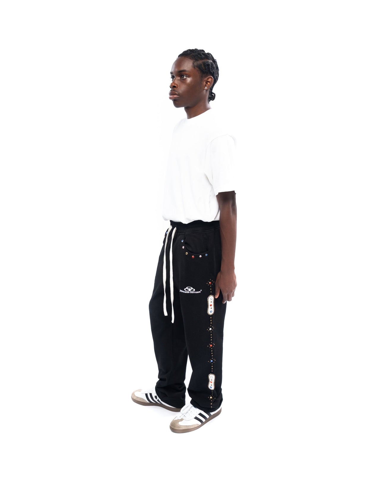 Baggy Embellished Sweatpants in black