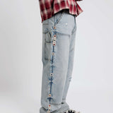 16 O.Z. EMBELLISHED DOUBLE KNEE JEANS