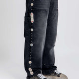 16 O.Z. EMBELLISHED DOUBLE KNEE JEANS