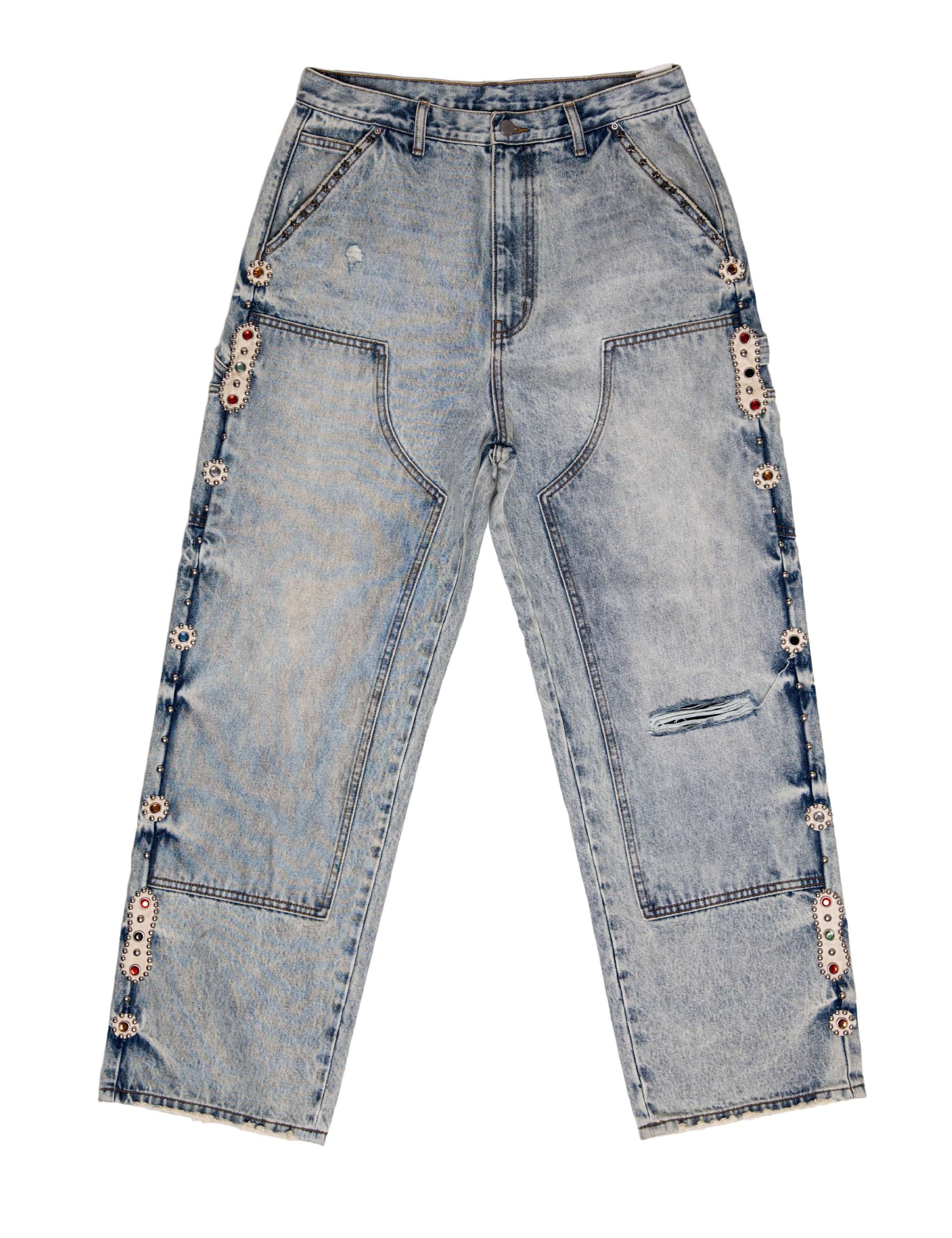 16 O.Z. EMBELLISHED DOUBLE KNEE JEANS