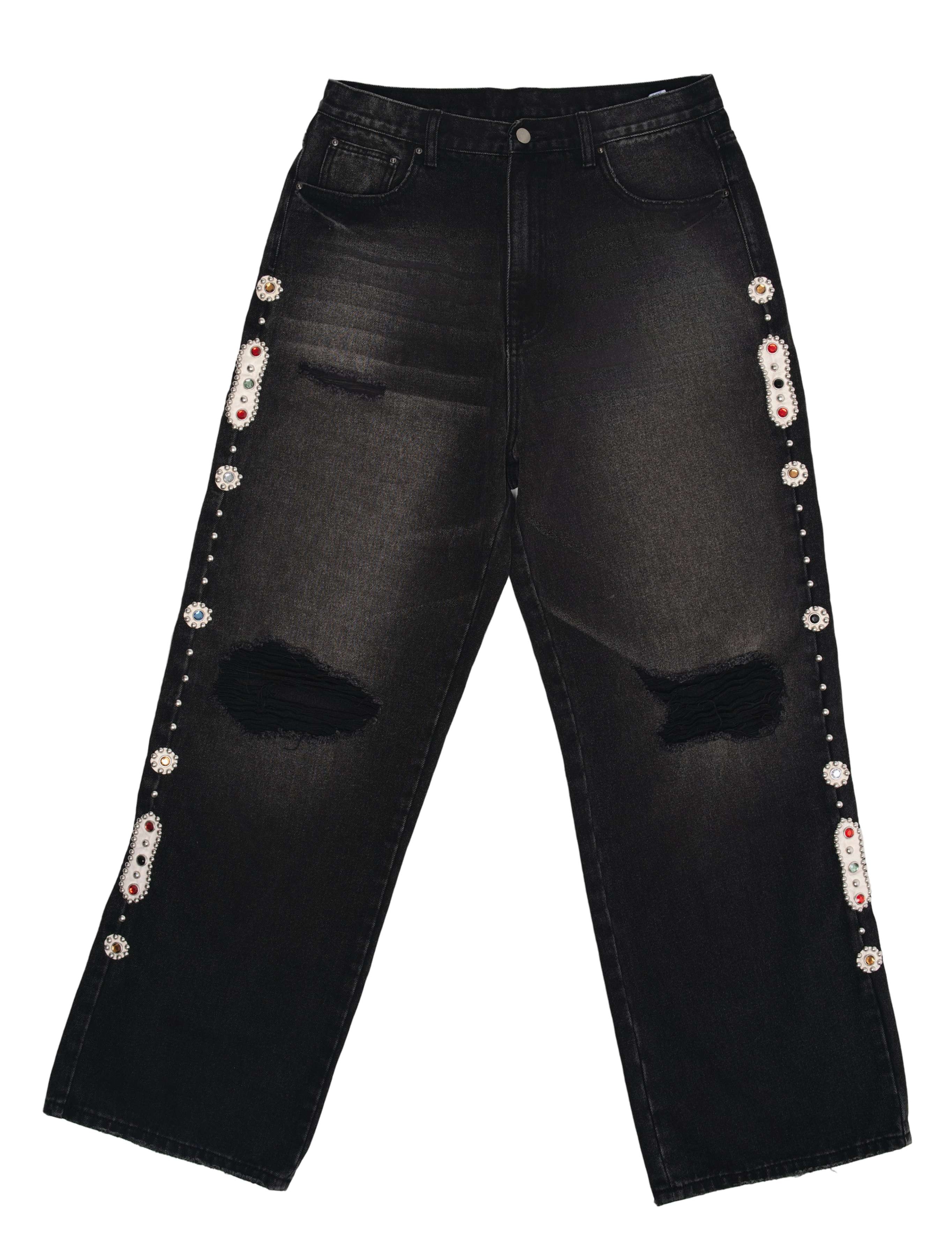 15 O.Z. BAGGY EMBELLISHED JEANS