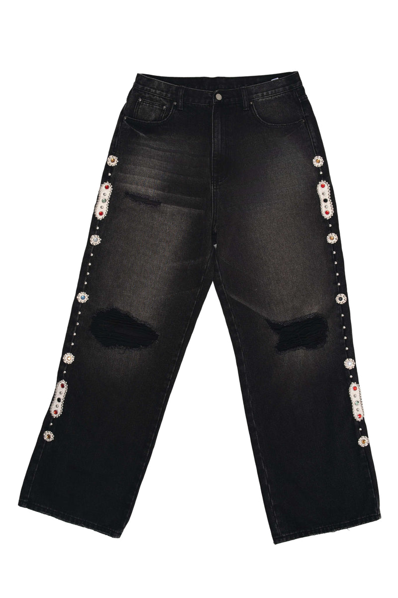 15 O.Z. BAGGY EMBELLISHED JEANS