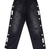 16 O.Z. EMBELLISHED DOUBLE KNEE JEANS