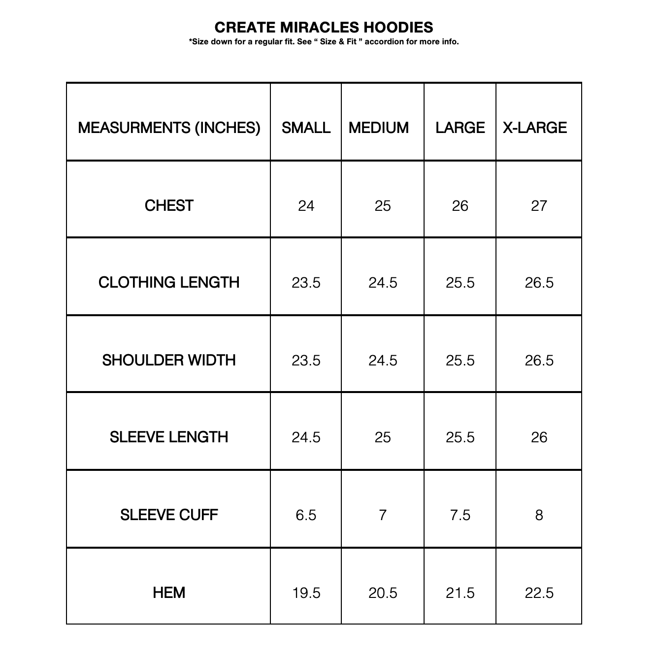 SIZE GUIDE