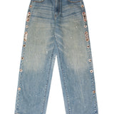SNAKESKIN EMBELLISHED JEANS