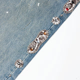 SNAKESKIN EMBELLISHED JEANS