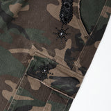 CAMO EMBELLISHED CARGO PANTS