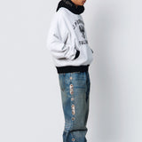 TWO TONE EMBELLISHED HOODIE