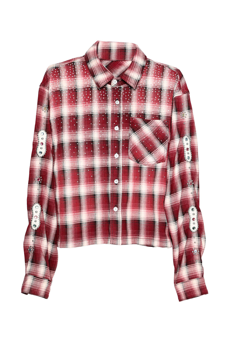 EMBELLISHED RHINESTONE FLANNEL