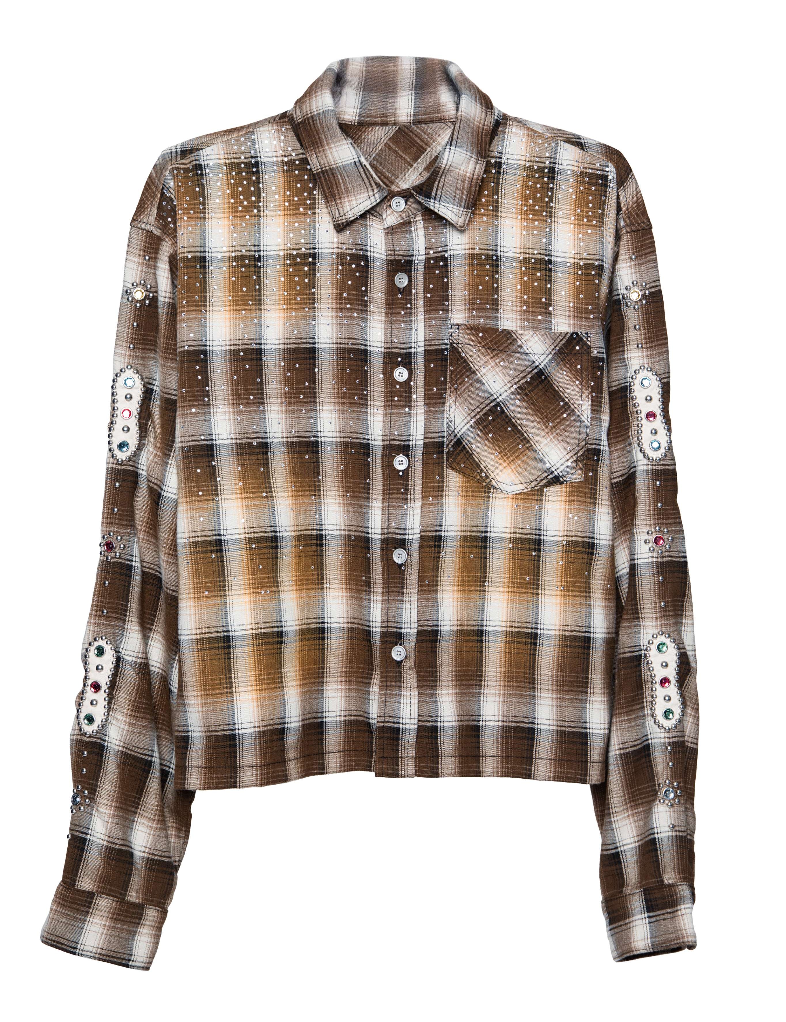EMBELLISHED RHINESTONE FLANNEL