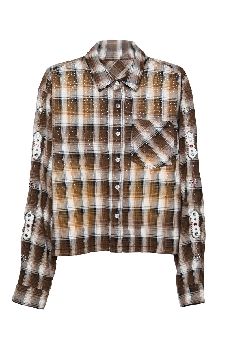 EMBELLISHED RHINESTONE FLANNEL